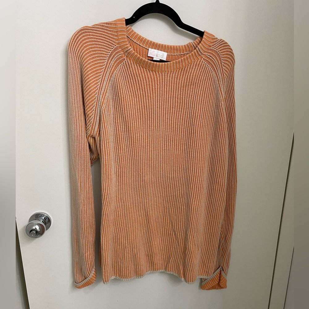 Belle by Kim Gravel Cuffed two-tone pullover sweater